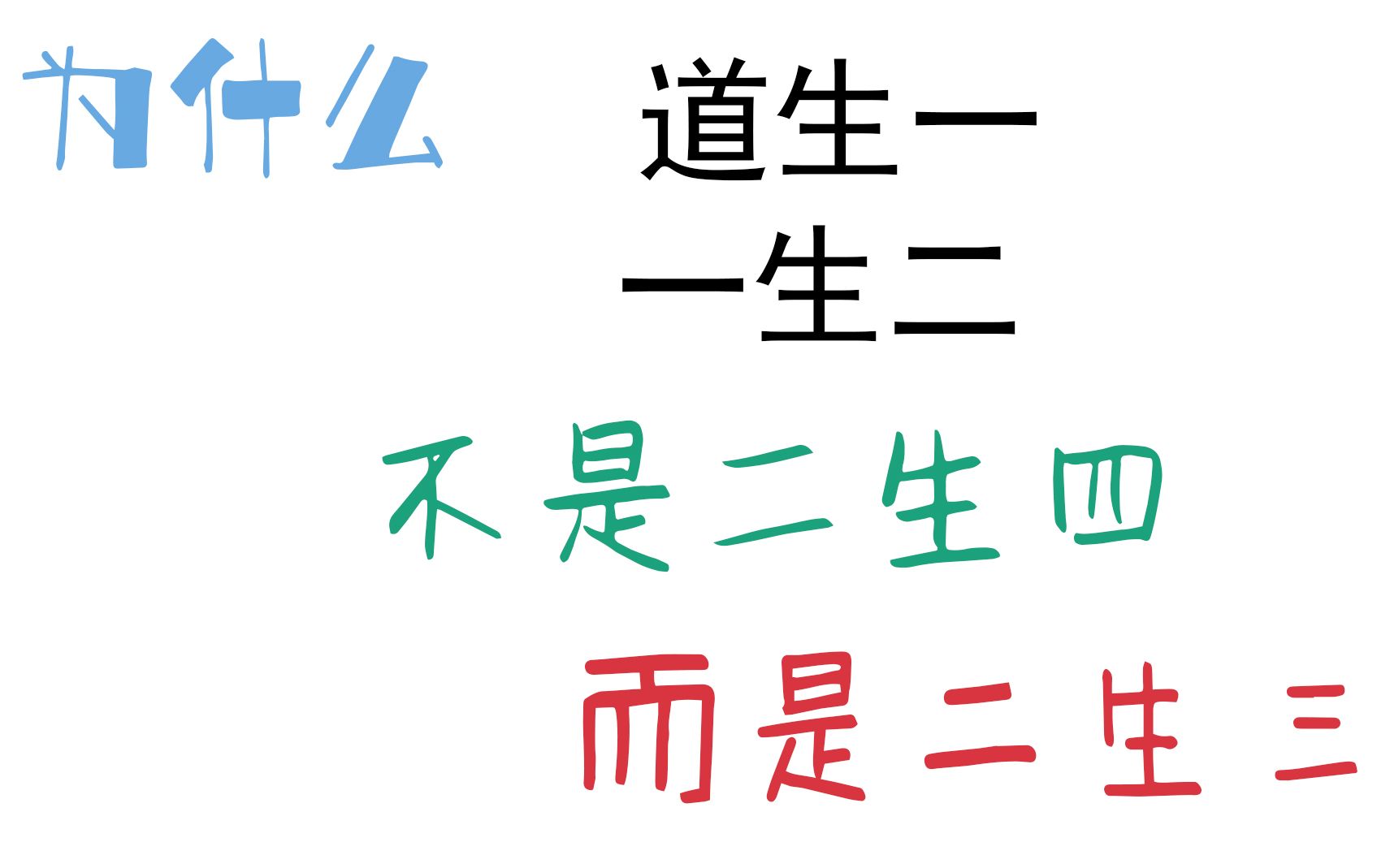 道生一,一生二,為啥不是二生四,而是二生三呢?——茗翠瑬的小曉知