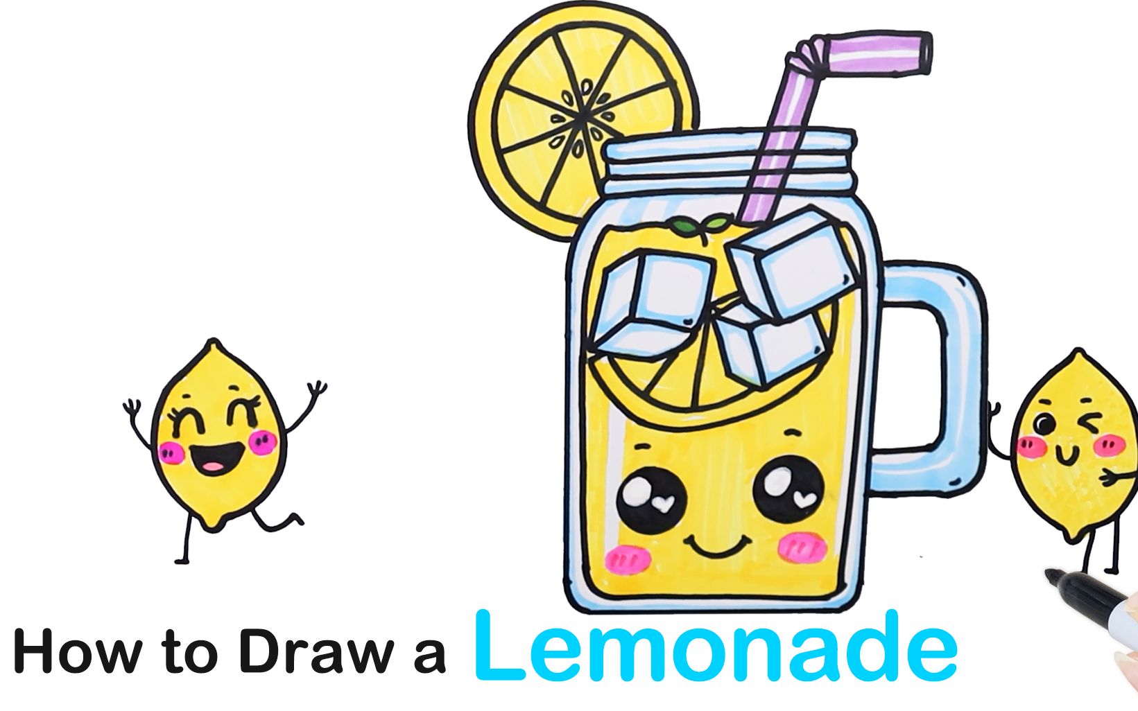 儿童简笔画柠檬水 How to Draw Lemonade ! 𐟍‹𐟧Š𐟍‹ Summer Art Series! Easy Drawings for kids哔哩哔哩bilibili