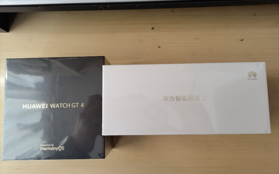 华为watch gt4(曜石黑 46mm)  华为智能眼镜2(飞行员款)简单开箱