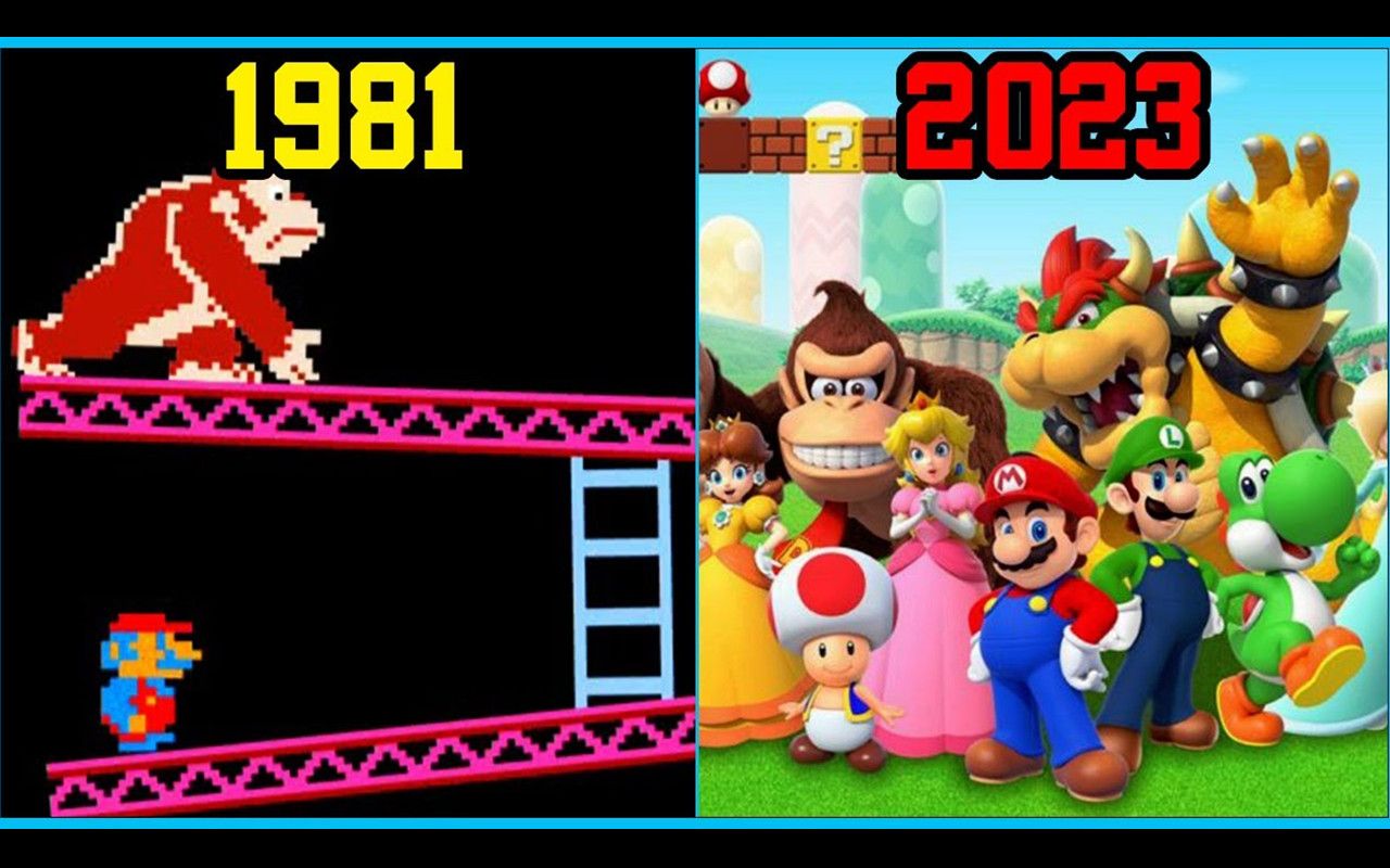 [图]马里奥游戏进化史 1981 - 2022 | 作者：Video Games Evolution