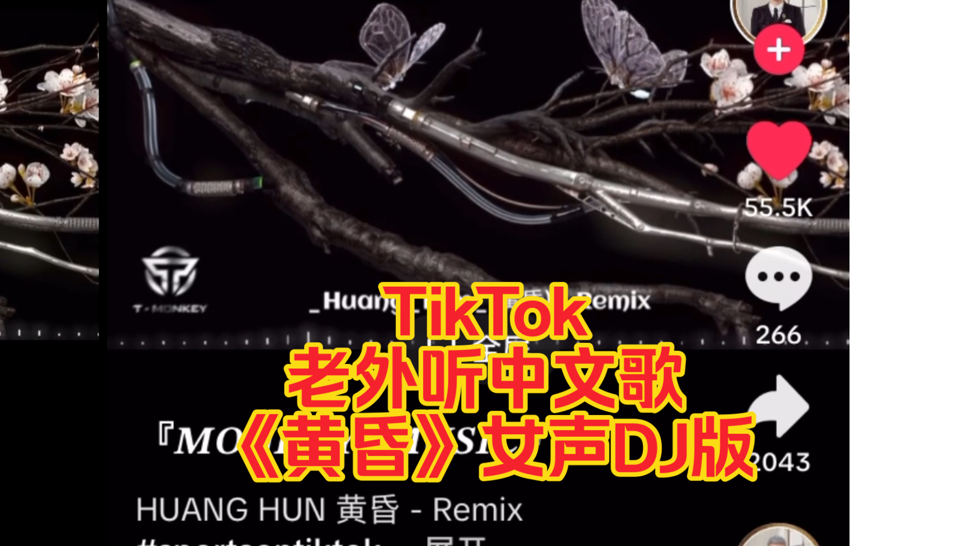 TikTok老外听中文歌《黄昏》女声DJ版哔哩哔哩bilibili