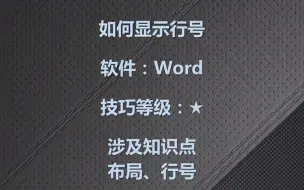 下载视频: word如何显示行号