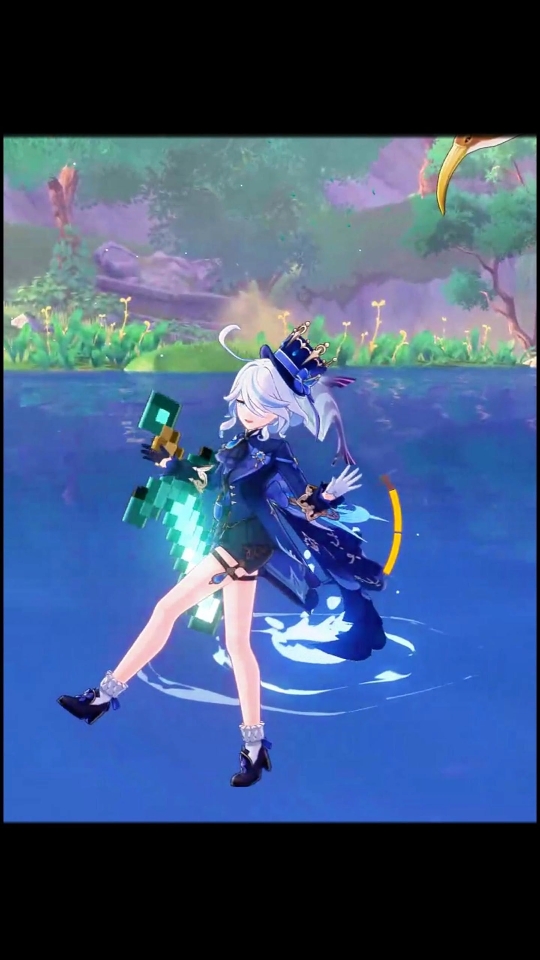 芙宁娜:摆个pose庆祝与旅行者结伴而行#原神二创