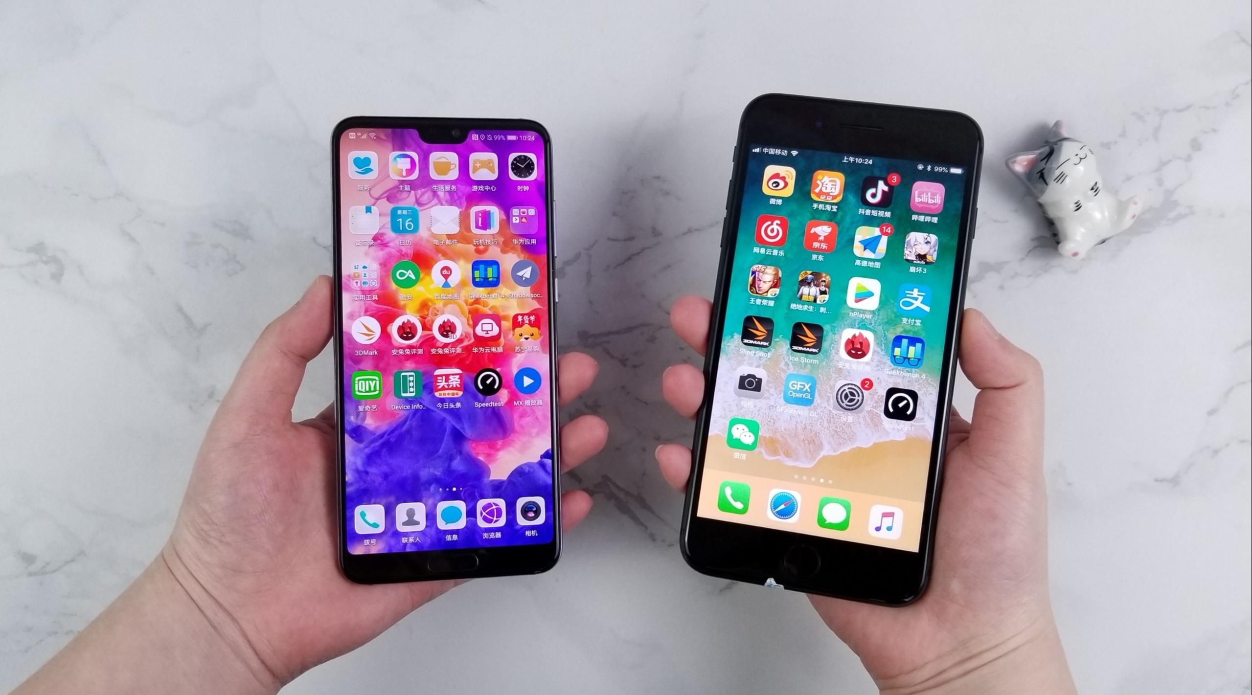 华为信号天下第一?华为p20pro网速对比iphone8p!