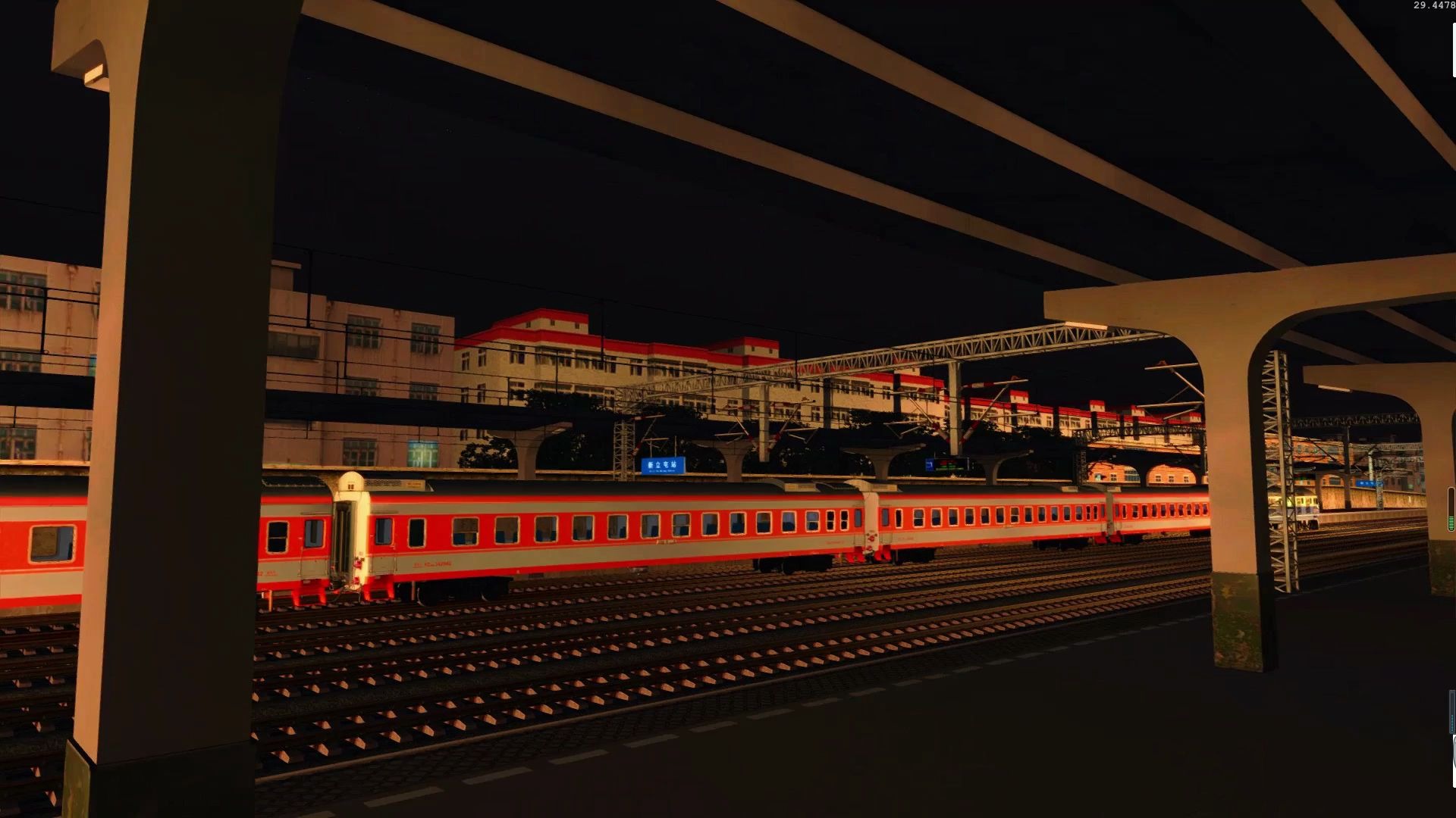 模拟火车旗舰站2257次夜间行车辽北铁路网新立屯至沈阳