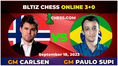 brilliant move by grand master luis Paulo Supi against world chess champion  Magnus Carlsen 