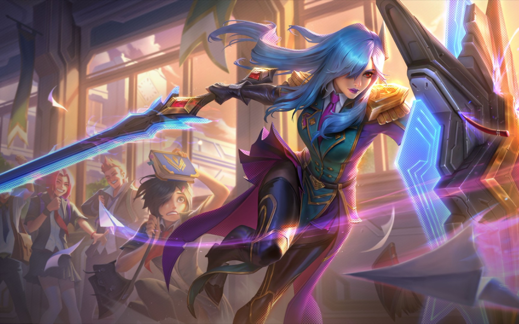 lol 新皮肤【战争学院】 女警 猴子 盖伦 永恩 日女_哔哩哔哩 (゜-゜)