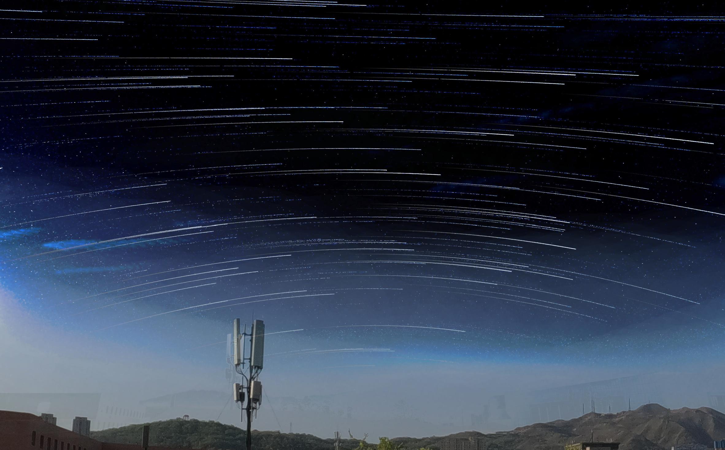 勉强拍了一下星轨.