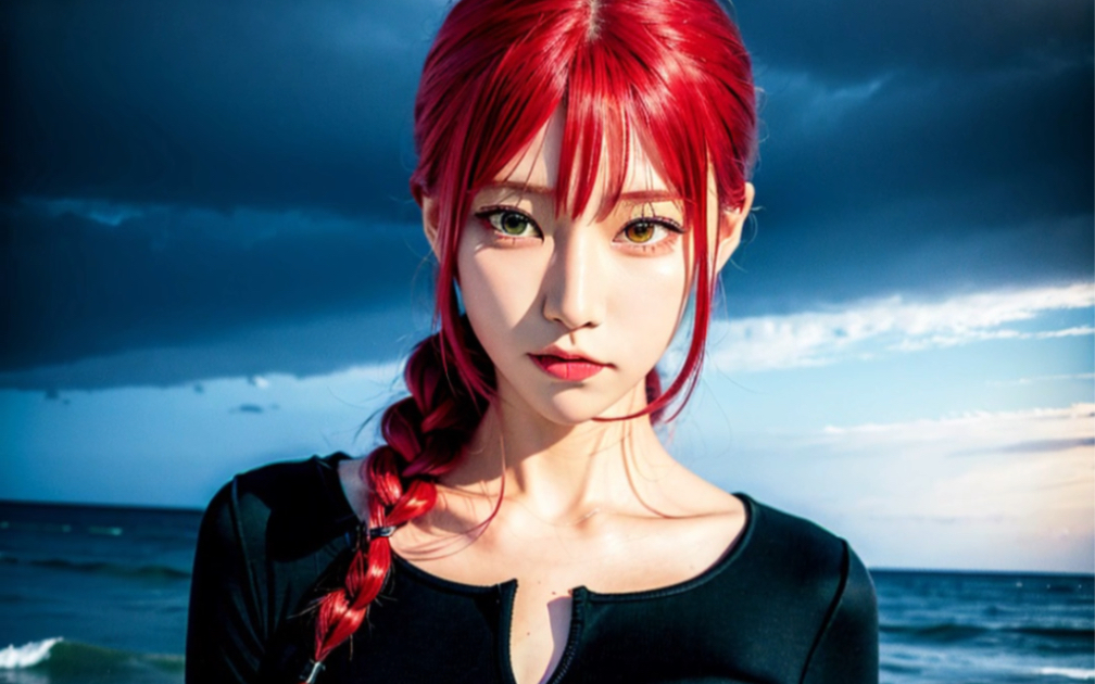 赛博coser|三次元玛奇玛黑色长裙ver