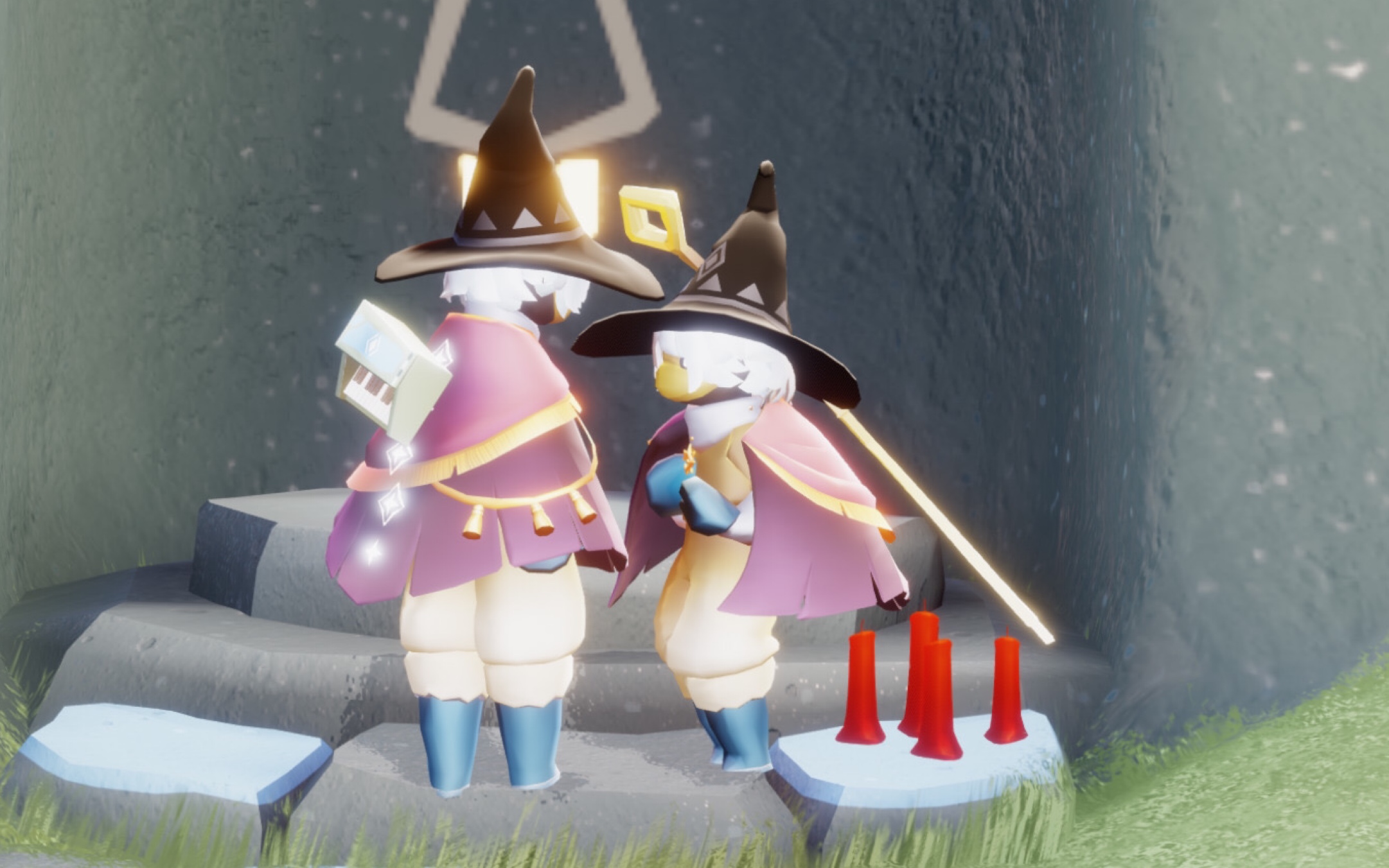 s.】光遇雨林跑图 小金人