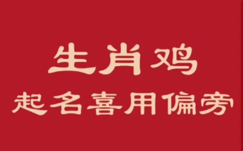 生肖鸡起名宜用字根偏旁推荐哔哩哔哩bilibili