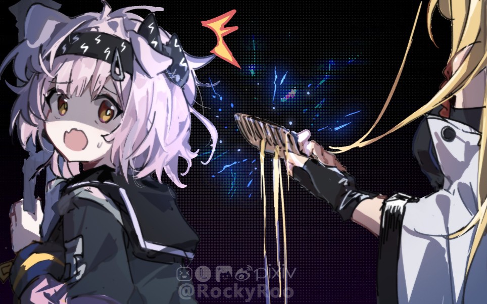 明日方舟-初见喉舌 热情粉毛给剧团全员理头_哔哩哔哩bilibili_明日