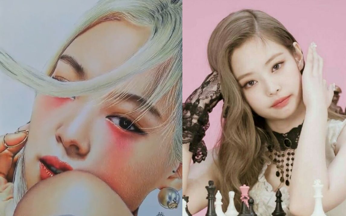 活动作品彩铅下的blackpink金珍妮
