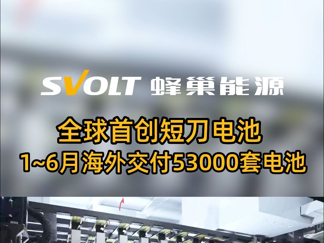 蜂巢能源全球首创叠片短刀电池 1~6月海外交付53000套电池 搭载多款卓越车型 超标准通过安全测试 技术进步 蜂巢能源一直在路上哔哩哔哩bilibili