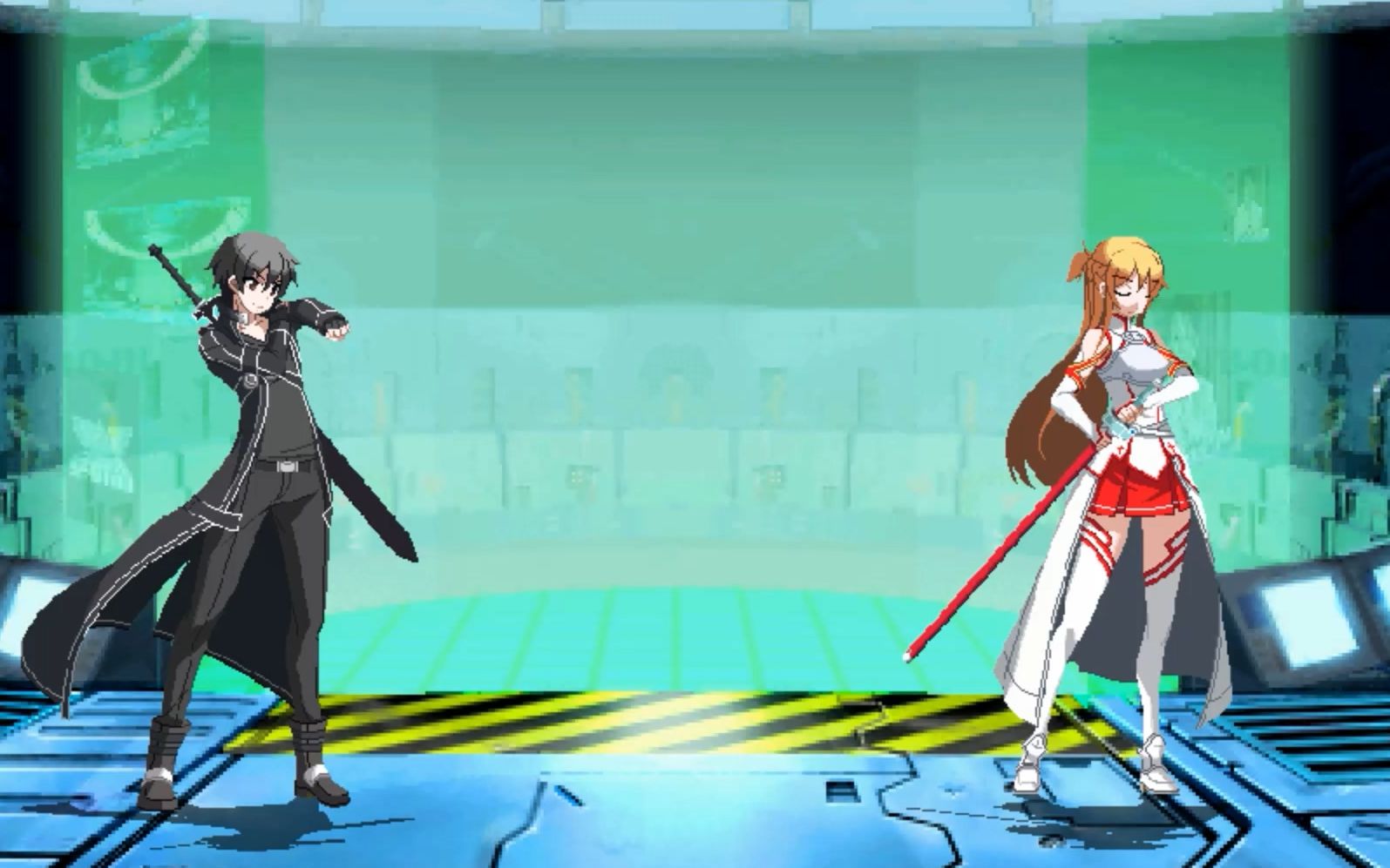 刀剑神域桐人vs亚丝娜 1p主角们谁最强mugen大乱斗电击文库角色对战