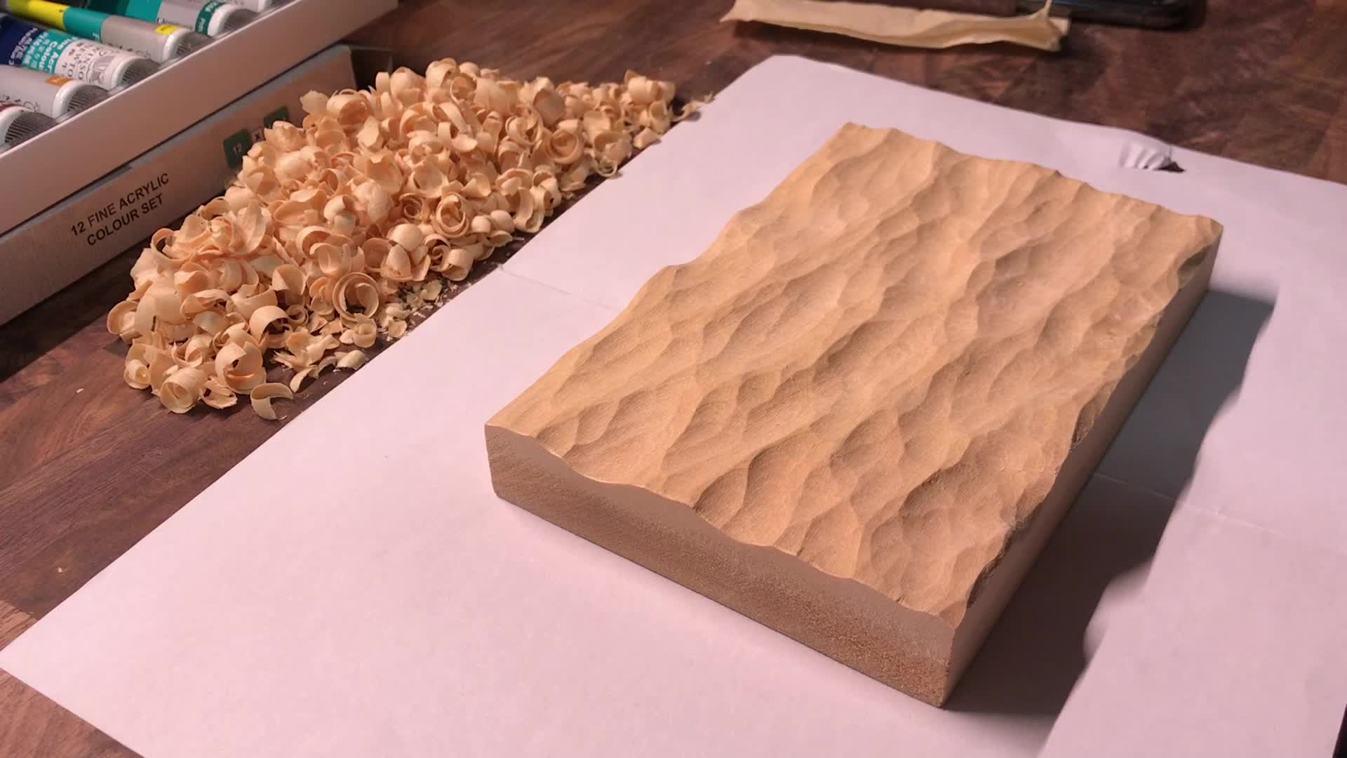 木雕海浪|简单上色