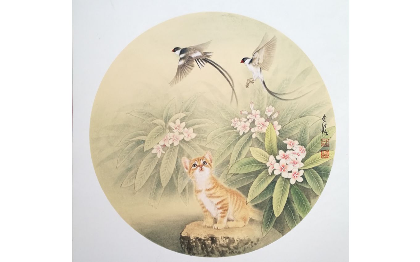 活动作品王文波工笔画系列之猫鸡蛋花episode9chinesetraditional