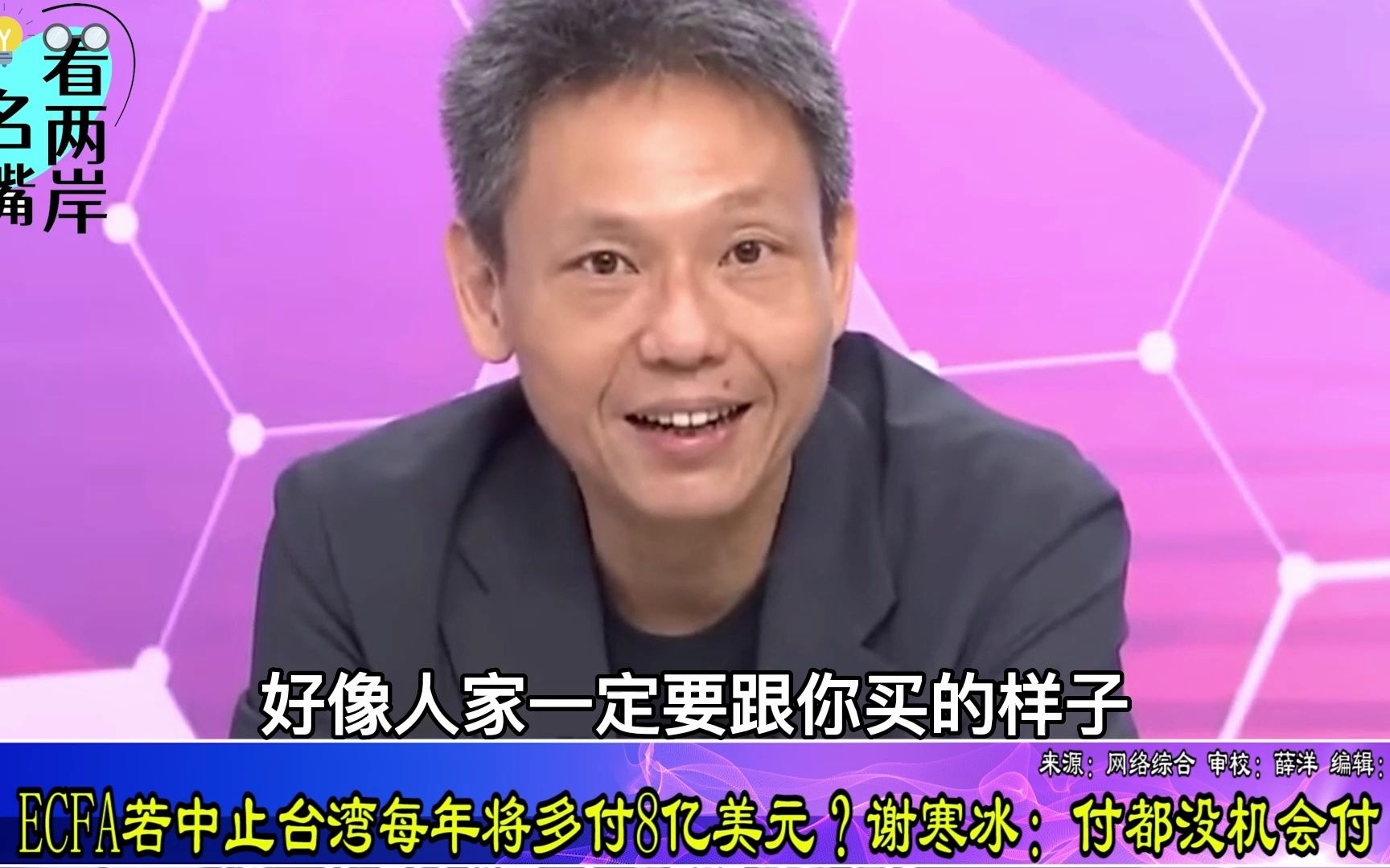 ECFA若中止台湾每年将多付8亿美元?谢寒冰:付都没机会付-海峡导报社-海峡导报社-哔哩哔哩视频