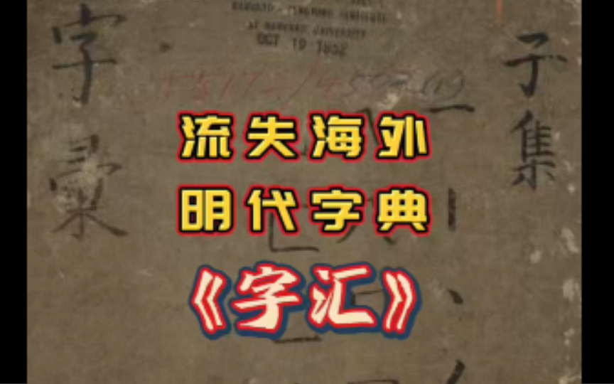 流失海外明代万历年间梅膺祚先生撰明代字典《字汇》哔哩哔哩bilibili