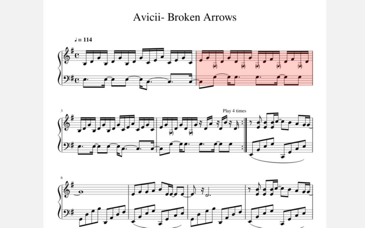 【钢琴谱PDF免费分享】Aviciibroken arrows哔哩哔哩bilibili