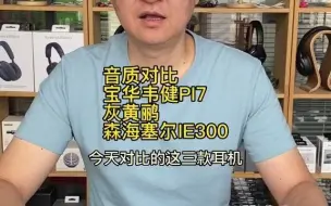 Download Video: 宝华韦健PI7真无线音质对比灰黄鹂和森海塞尔IE300有线耳机