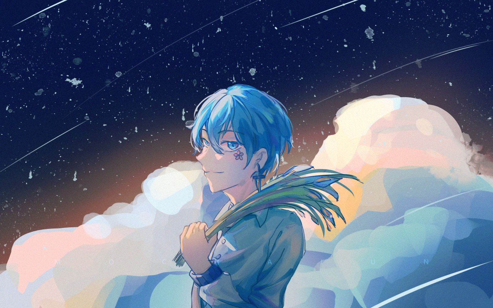 花少北抱捆葱绘画过程