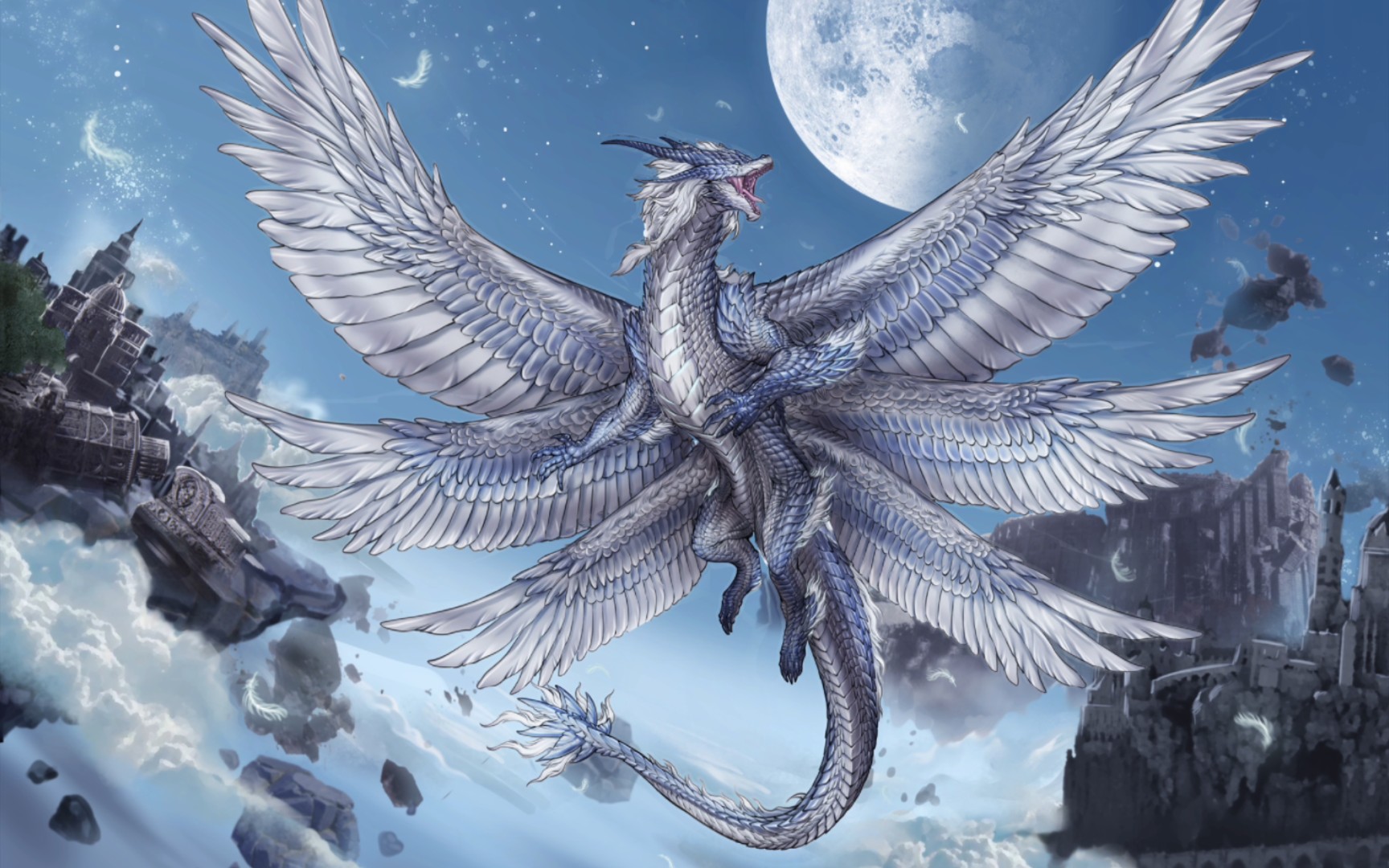 动态壁纸 云巅之上,六翼龙翔