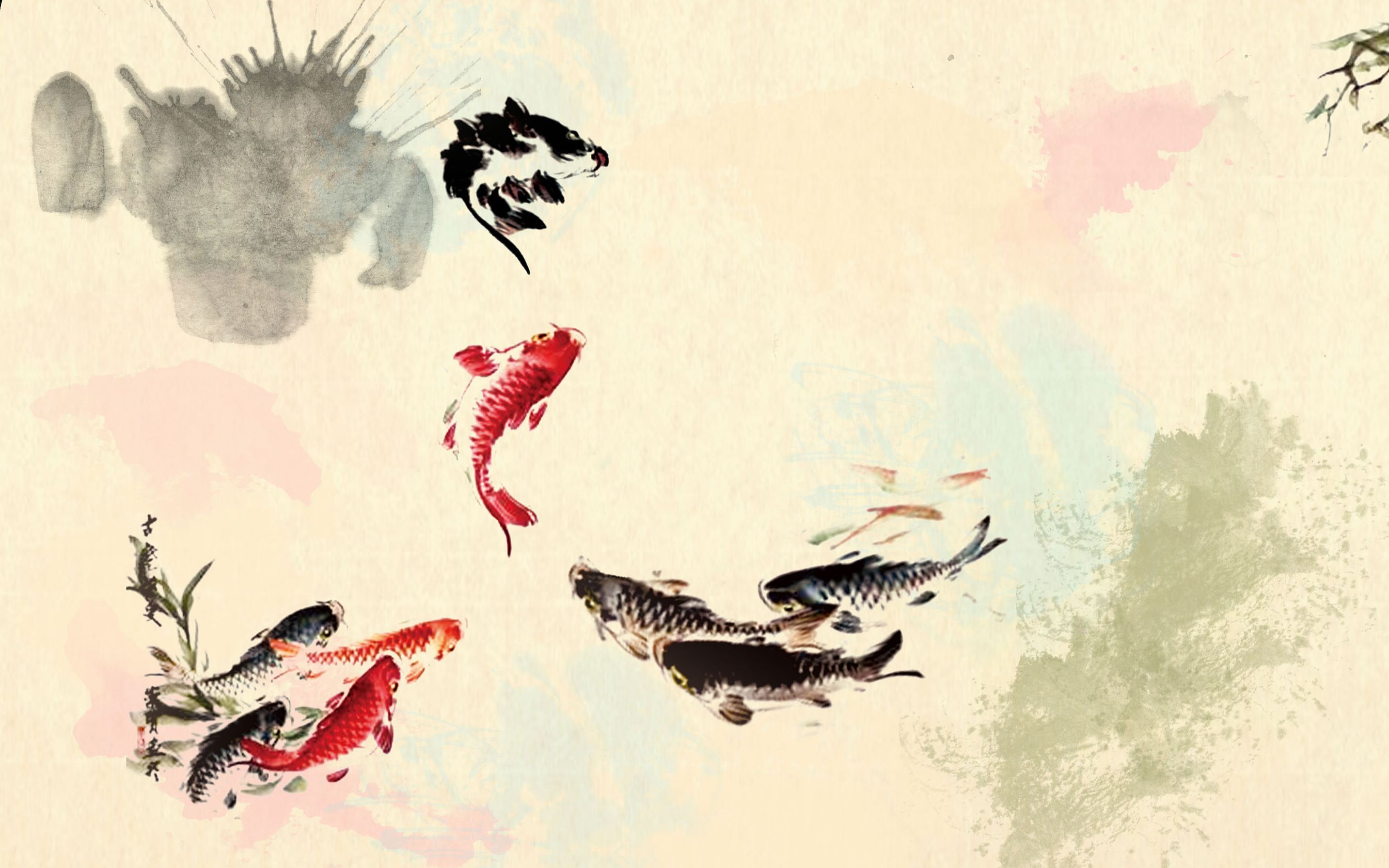 鲤鱼跃龙门壁纸图图片