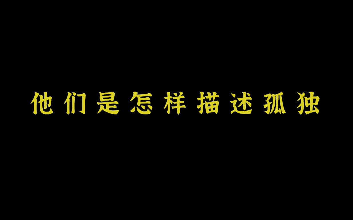 “茕茕孑立,形影相吊.”哔哩哔哩bilibili