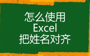 Download Video: 一秒钟对齐Excel表中的姓名