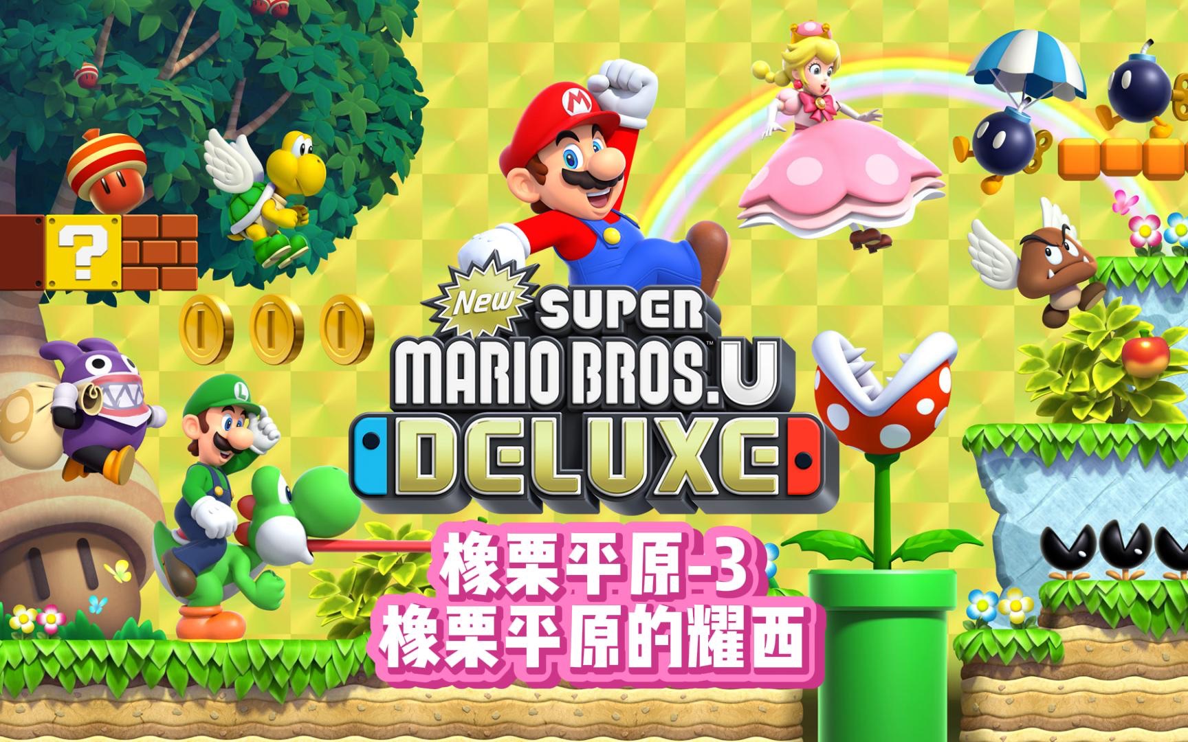 《新超级马里奥兄弟u》w1-橡栗平原-3 橡栗平原的耀西