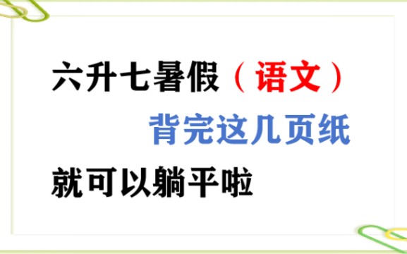 小升初语文知识点汇总,暑假提前背,开学当学霸.哔哩哔哩bilibili