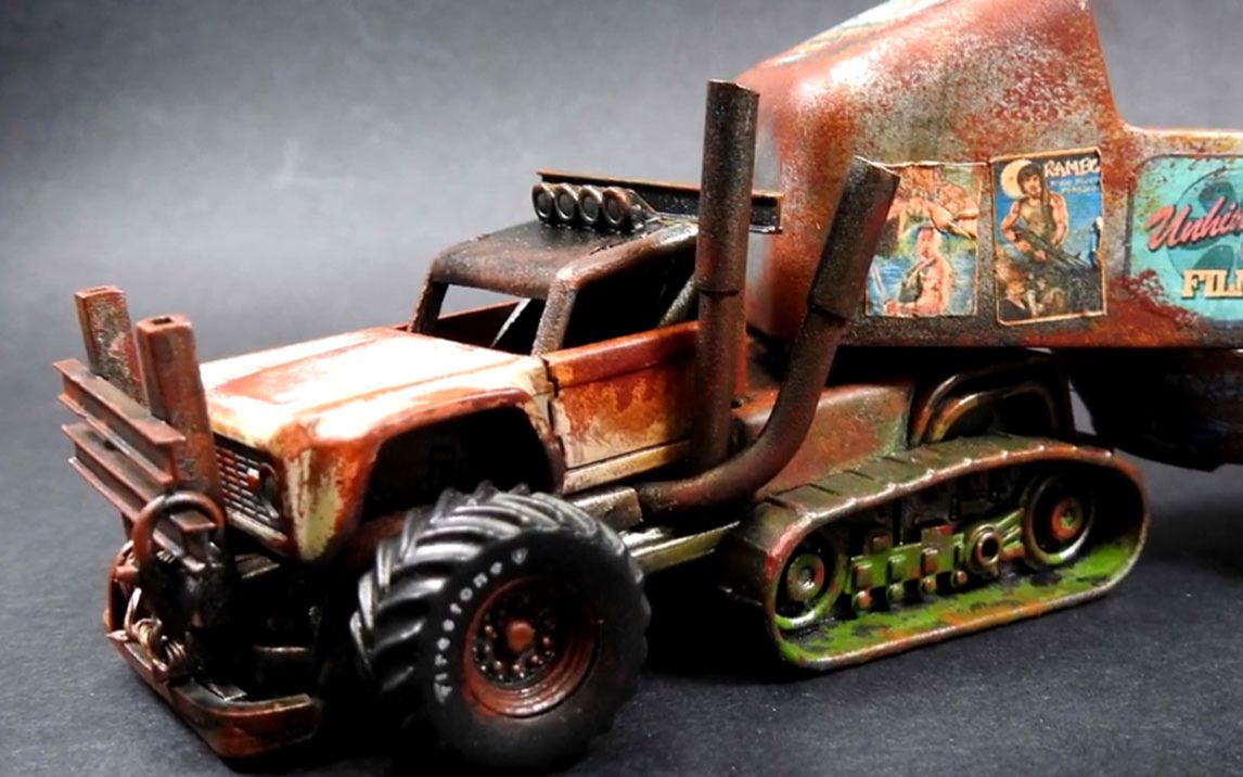 风火轮玩具拖车魔改废土无敌帅气大卡车