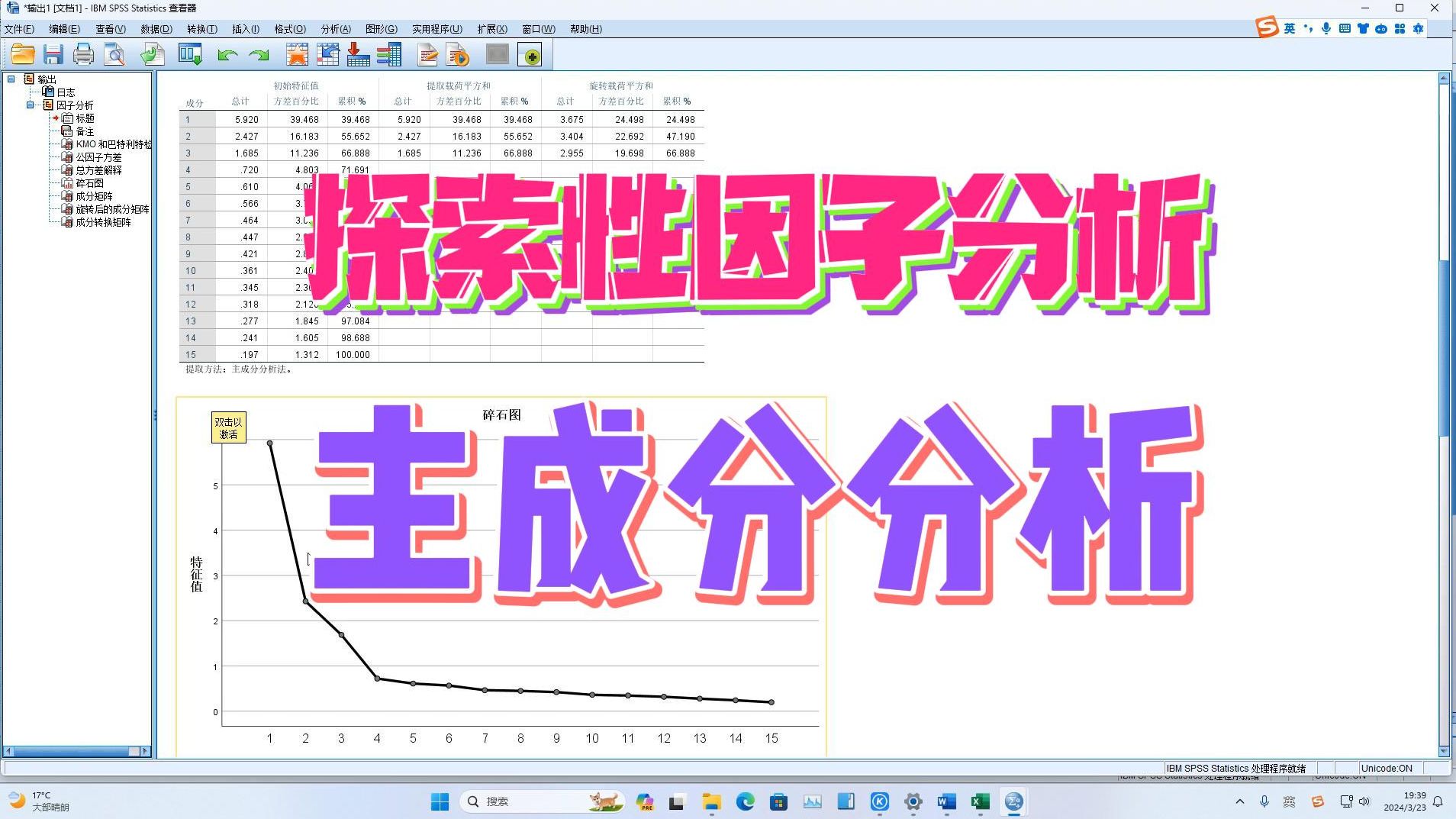 SPSS探索性因子分析SPSS主成分分析问卷分析哔哩哔哩bilibili