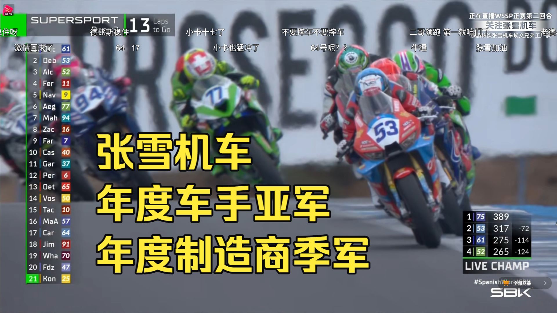 张雪机车 26赛季年度车手亚军 年度制造商季军，德比斯差点七冠【wsbk收官战】