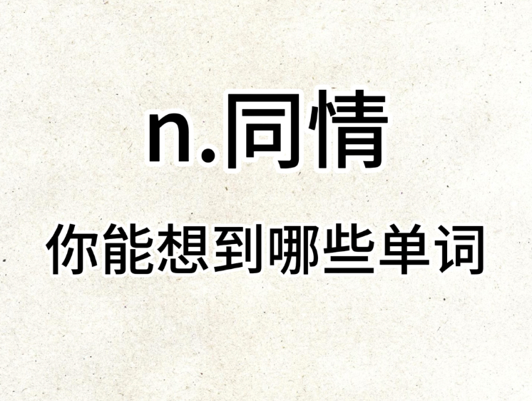 “n.同情”你想到了哪些单词?哔哩哔哩bilibili