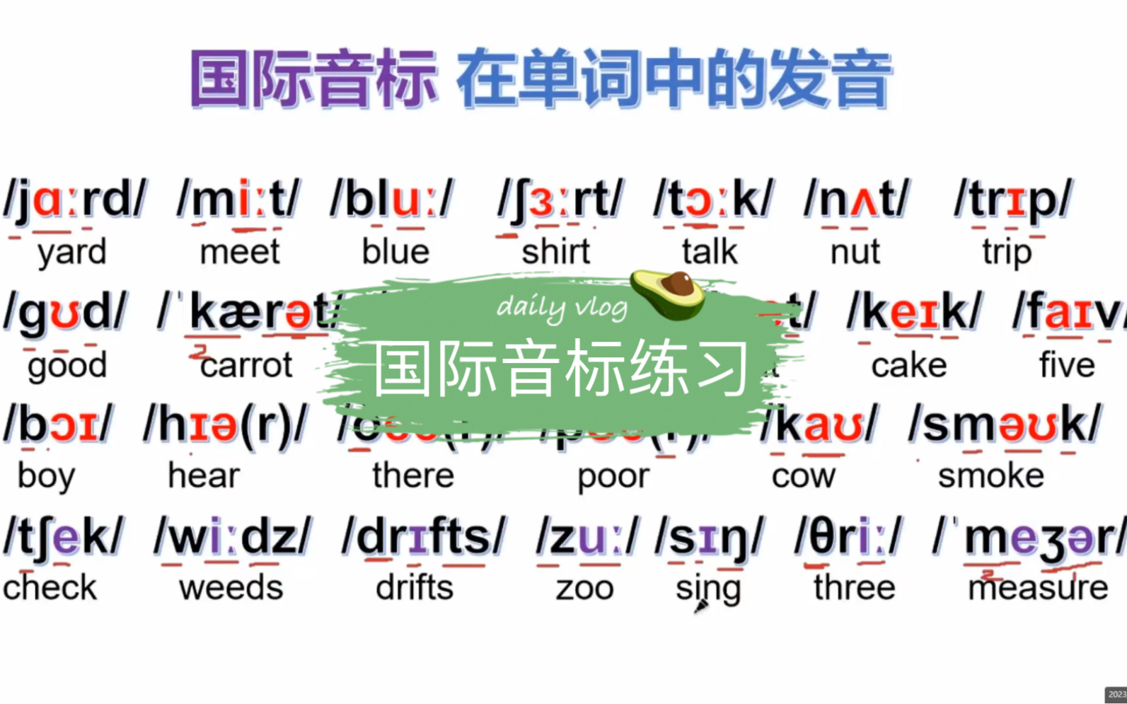 [图]国际音标不好读不好记？我来教你啊，视频里有示范跟读哦，我把音标放到简单的单词里，反复跟读、拼读这些单词，你还怕记不住