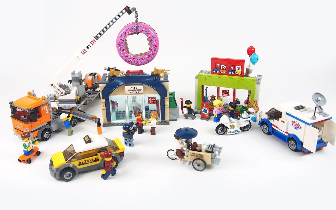乐高lego 60233 城市系列 甜甜圈商店开业 2019速拼评测_哔哩哔哩