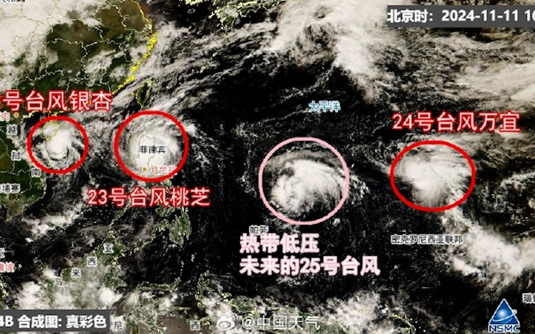 卫星云图:未来或出现罕见“四台风共舞” 为何最近台风这么多?哔哩哔哩bilibili