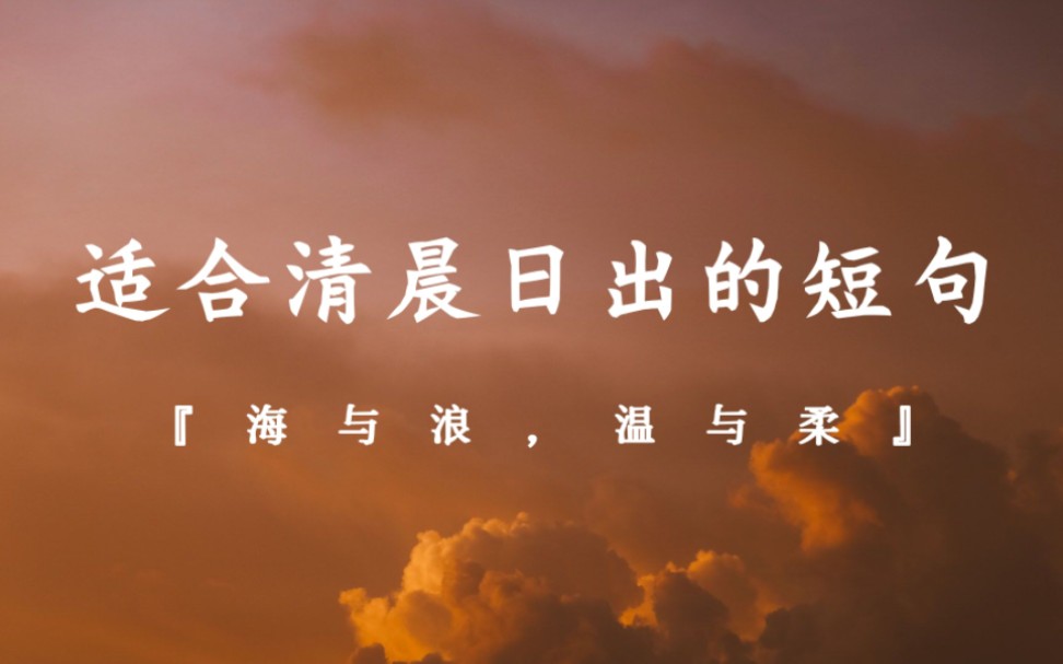 海与浪、温与柔,寻那一片光,再爱一次人间.适合清晨日出的短句,我在等风来…哔哩哔哩bilibili