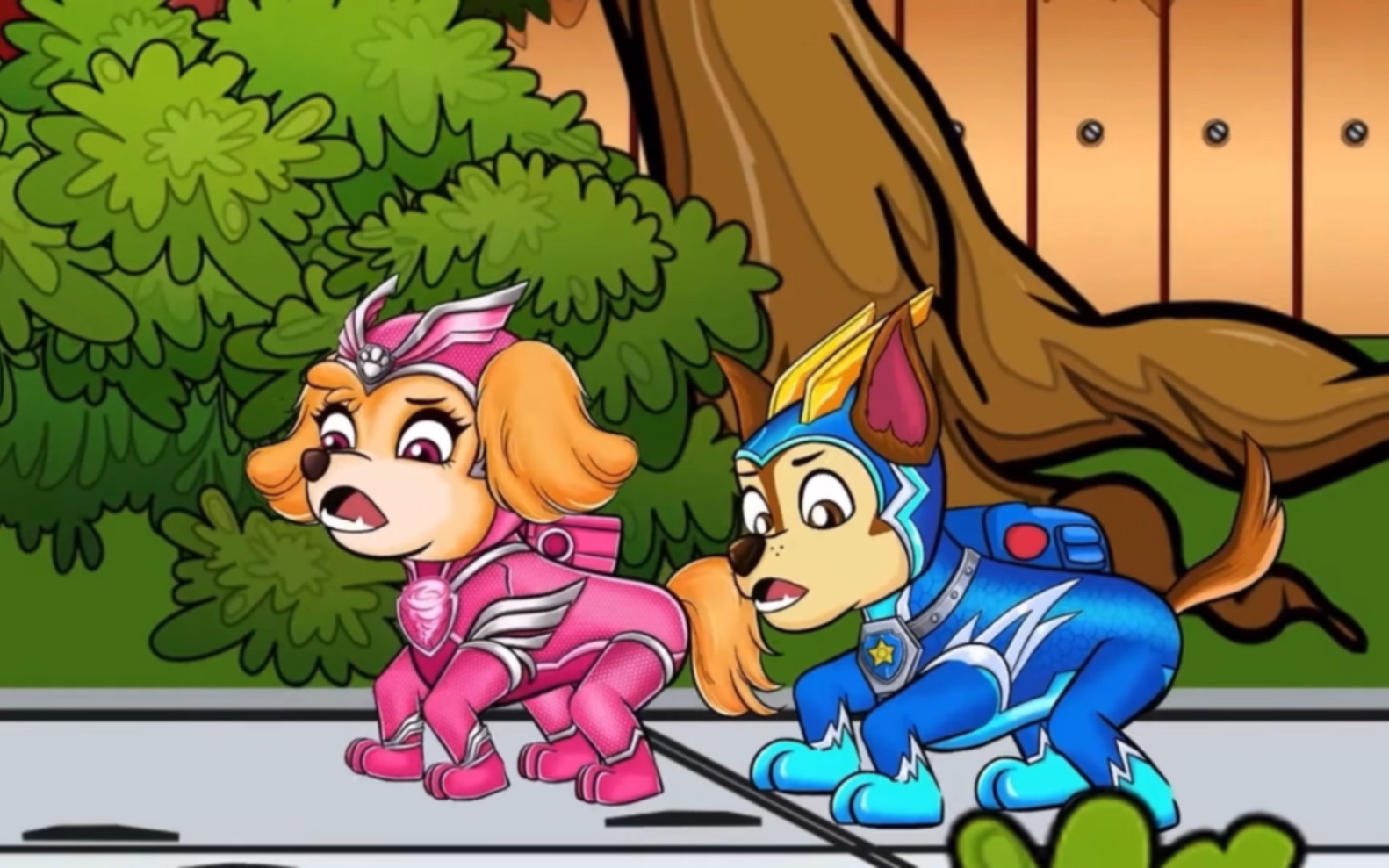 汪汪队动画:阿奇和天天被吸进了僵尸游戏世界里