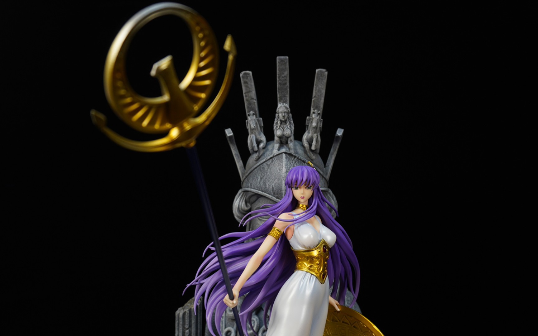 雅典娜女神雕像 圣斗士星矢系列 纱织手办雕像gk分享_哔哩哔哩