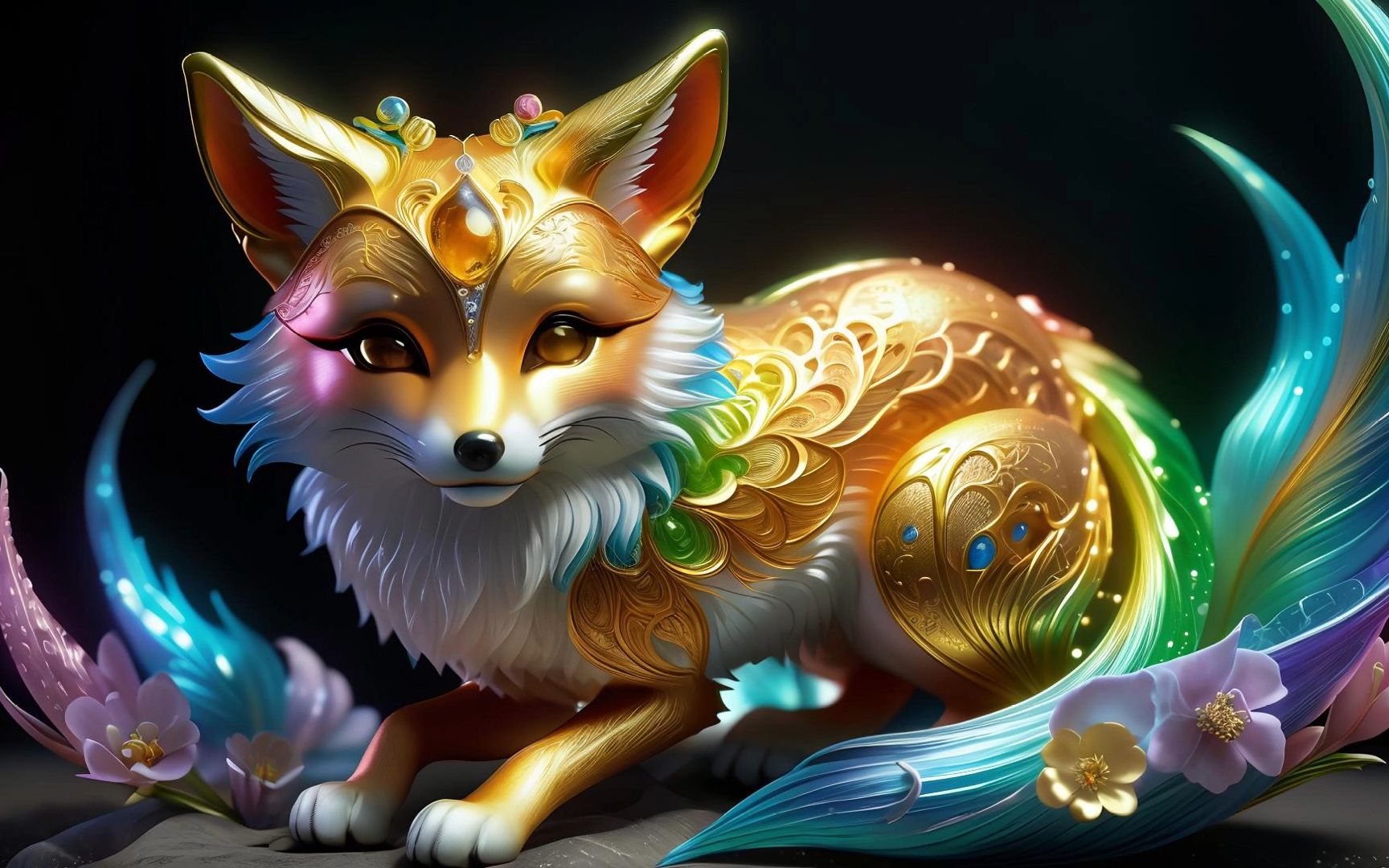 ai绘画 神奇动物之宝石狐