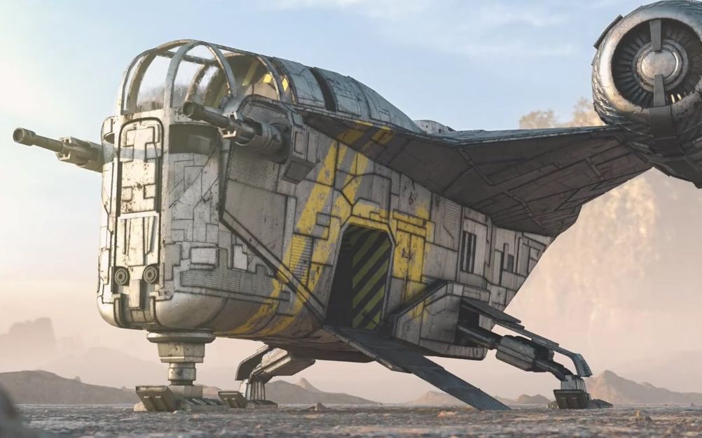 曼达洛人主角座驾剃刀冠号飞船3d模型贴图流程part1