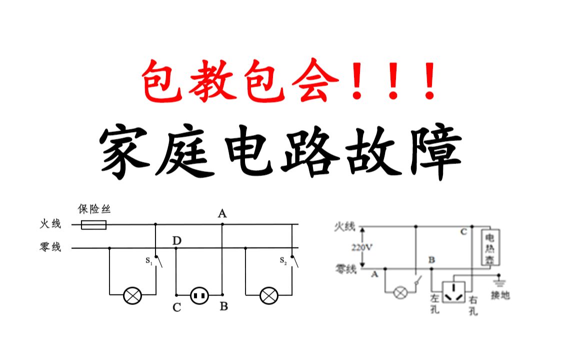 [图]「初中物理」家庭电路故障 技巧总结+练习，包教包会！