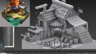 【3dmax场景建模】从拉box开始，完整卡通小木屋模型制作，零基础场景建模教程.
