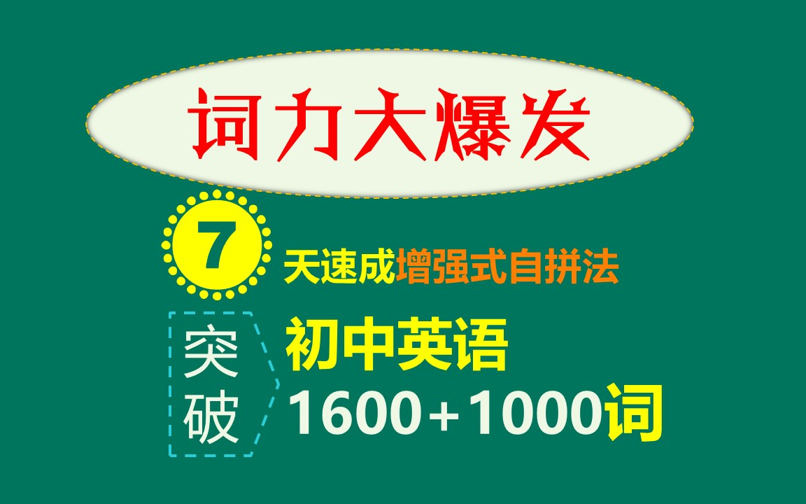 [图]词力大爆发：速记初中英语课标考纲1600+1000高分单词_增强式自然拼读法 词根词缀法 思维导图法_人教2024版教材-中考词汇速记宝典_复旦初宝