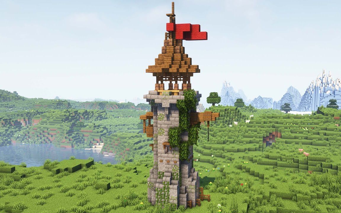 【进阶向建筑】中世纪幻想塔楼/建筑教程/minecraft【搬运】