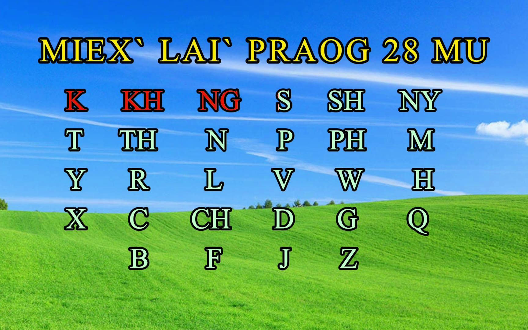 佤文声母韵母拼读