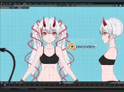 下载视频: 【Blender】二次元少女基础建模过程-附下载！